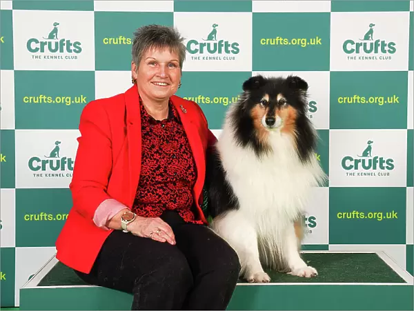 Suzanne Randall from Swanington with Eve, a Collie (Rough), which was the Best of Breed winner today (Friday 10. 03. 23), the second day of Crufts 2023, at the NEC Birmingham