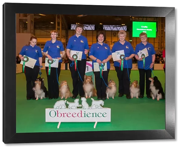 Photo call Obreedience Winners in Obedience ring on Saturday evening