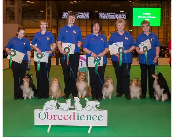 Photo call Obreedience Winners in Obedience ring on Saturday evening