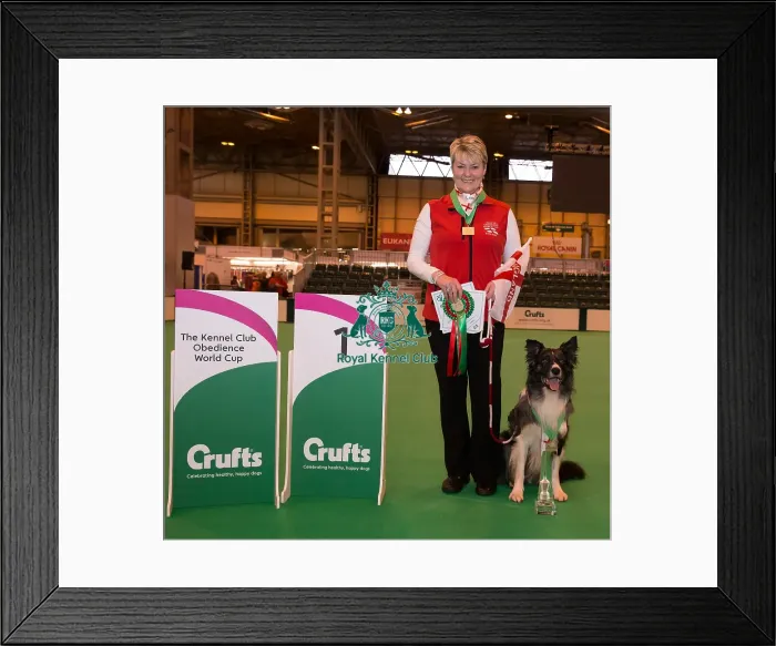 Framed Print : Photo Call Winner of the Obedience individual World Cup