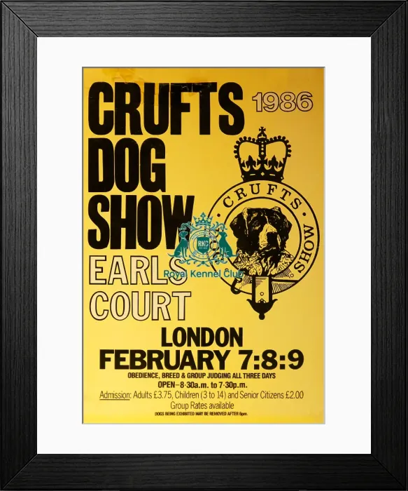 Framed Print : Crufts Dog Show poster 1986 Framed Print : Crufts Dog Show poster 1986