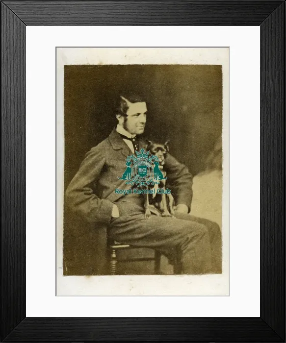 Framed Print : CDV Manchester Terrier Man hand in pocket 1860