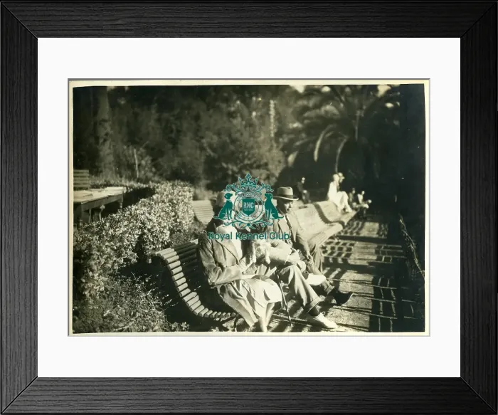 Framed Print : Pekingese and owner in Cannes