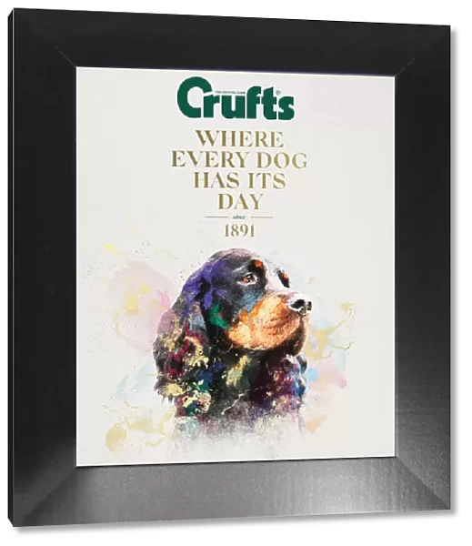 Crufts poster 2020 artwork featuring Cocker Spaniel