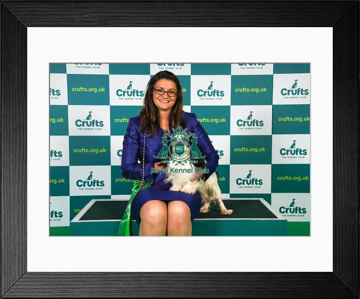 Framed Print : Kirsty Ryan from Lutterworth, with Riley, a King Charles Spaniel, which was the Best of Breed winner today (Sunday 12. 03. 23), the last day of Crufts 2023, at the NEC Birmingham Framed Print : Kirsty Ryan from Lutterworth, with Riley, a King Charles Spaniel, which was the Best of Breed winner today (Sunday 12. 03. 23), the last day of Crufts 2023, at the NEC Birmingham