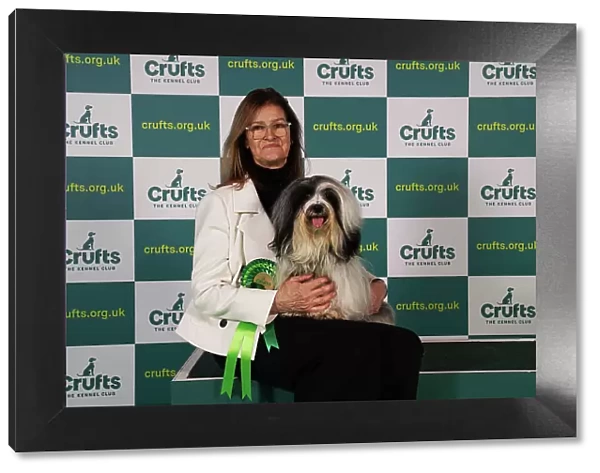 Jennifer Harper from London with Jovi, a Havanese, which was the Best of Breed winner today (Sunday 12. 03. 23), the last day of Crufts 2023, at the NEC Birmingham