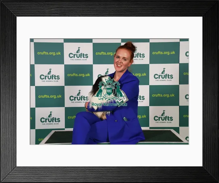 Framed Print : Holly Attwood from Dronfield with Dot, a Pug, which was the Best of Breed winner today (Sunday 12. 03. 23), the last day of Crufts 2023, at the NEC Birmingham Framed Print : Holly Attwood from Dronfield with Dot, a Pug, which was the Best of Breed winner today (Sunday 12. 03. 23), the last day of Crufts 2023, at the NEC Birmingham