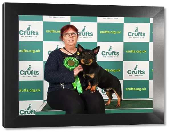 Maggie Jones from Swansea with Gordon, a Lancashire Heeler, which was the Best of Breed winner today (Friday 10. 03. 23), the second day of Crufts 2023, at the NEC Birmingham