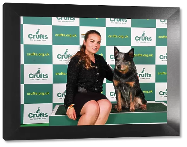 Gaia Favretto from Italy with Hilary, an Australian Cattle Dog, which was the Best of Breed winner today (Friday 10. 03. 23), the second day of Crufts 2023, at the NEC Birmingham