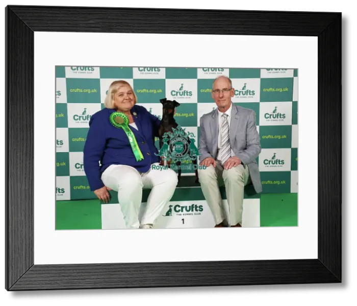 Framed Print : Gillian and Clive Knight from Barnsley with Tara, a Manchester Terrier, which was the Best of Breed winner today (Saturday 11. 03. 23), the third day of Crufts 2023, at the NEC Birmingham Framed Print : Gillian and Clive Knight from Barnsley with Tara, a Manchester Terrier, which was the Best of Breed winner today (Saturday 11. 03. 23), the third day of Crufts 2023, at the NEC Birmingham