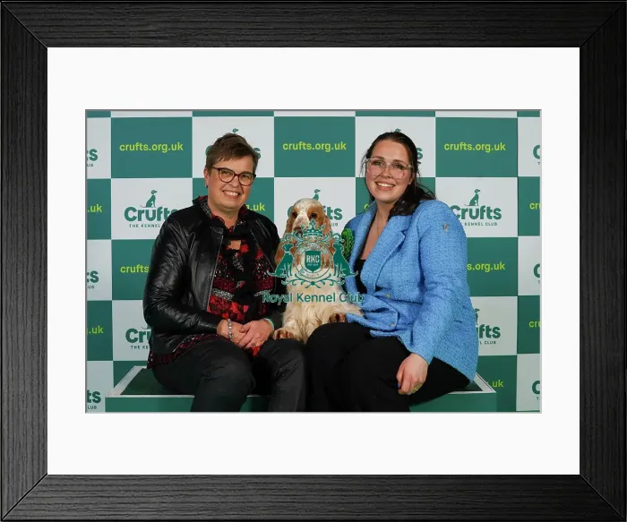 Framed Print : Rebecca Govik and Theres Johansson from Sweden with Barra, a Cocker Spaniel, which was the Best of Breed winner today (Thursday 09. 03. 23), the first day of Crufts 2023, at the NEC Birmingham Framed Print : Rebecca Govik and Theres Johansson from Sweden with Barra, a Cocker Spaniel, which was the Best of Breed winner today (Thursday 09. 03. 23), the first day of Crufts 2023, at the NEC Birmingham