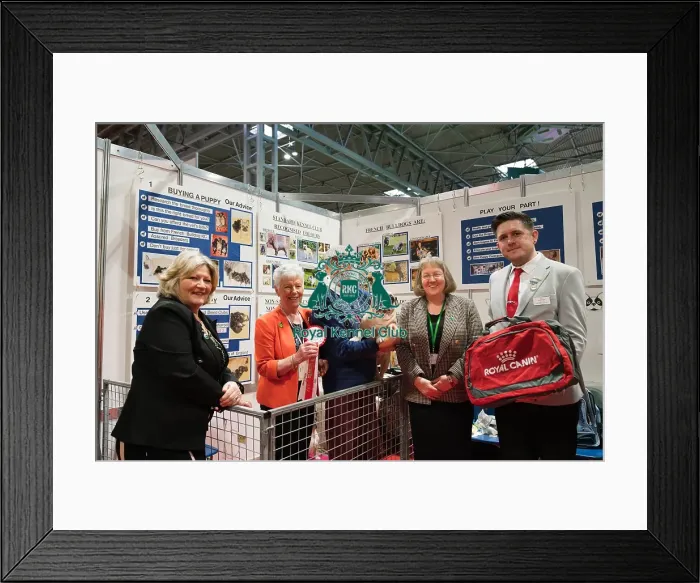 Framed Print : The French Bulldog Club being awarded the Best Discover Dogs Stand for the Utility Group at Crufts on Sunday 10th March 2024 by Alison Scutcher, Nicky Ackerley-Kemp (Directors at The Kennel Club) and Ricky Furnell from Royal Canin Framed Print : The French Bulldog Club being awarded the Best Discover Dogs Stand for the Utility Group at Crufts on Sunday 10th March 2024 by Alison Scutcher, Nicky Ackerley-Kemp (Directors at The Kennel Club) and Ricky Furnell from Royal Canin