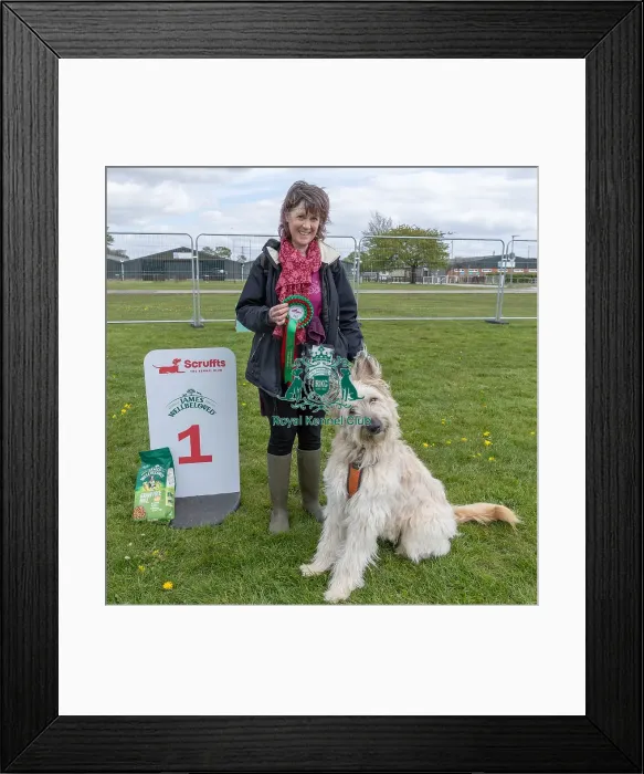 Framed Print : 21st April 2024 James Wellbeloved Dog And Owner Framed Print : 21st April 2024 James Wellbeloved Dog And Owner
