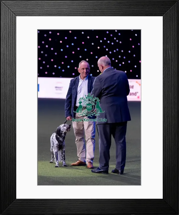Framed Print : Nick Johnson with Louis, an English Setter-cross