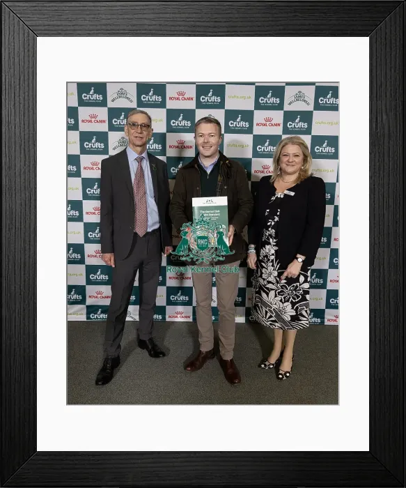Framed Print : MP Bradley Thomas pictured with Jannine Edgar CEO Kennel Club & Kennel Club Director Ian Seath today (Saturday 08 / 03 / 25)