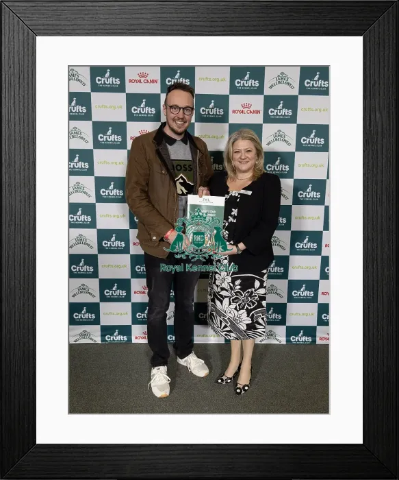 Framed Print : MP Adam Dance pictured with Jannine Edgar CEO Kennel Club today (Saturday 08 / 03 / 25)