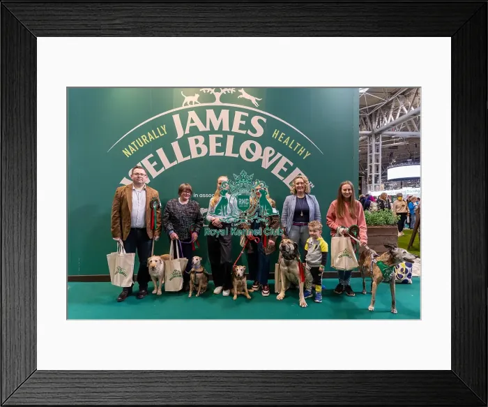 Framed Print : Photocall with Scruffts finalists on the James Wellbeloved stand