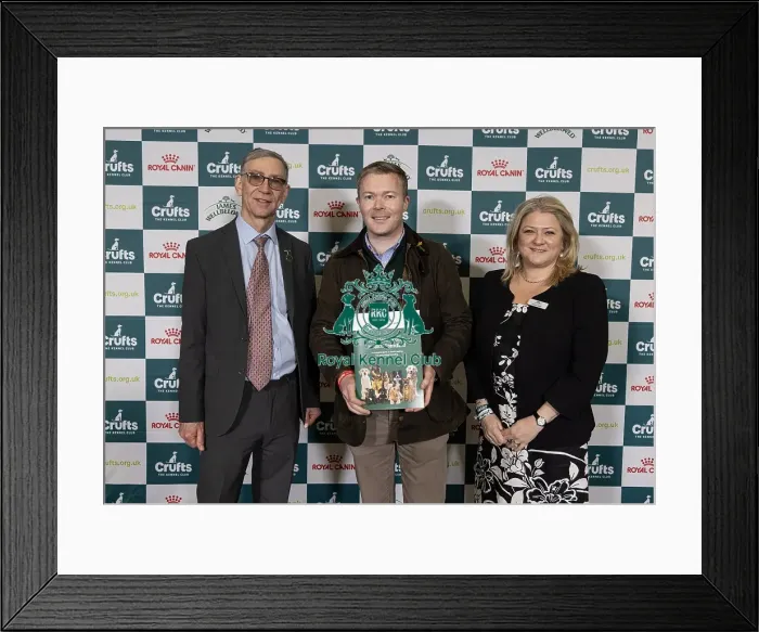 Framed Print : MP Bradley Thomas pictured with Jannine Edgar CEO Kennel Club & Kennel Club Director Ian Seath today (Saturday 08 / 03 / 25)