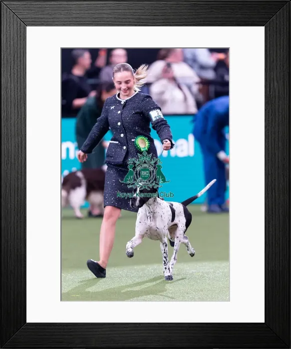 Framed Print : Joe Cartledge Memorial International Junior Handling Competition Winner Julie Eriksen with Arthur