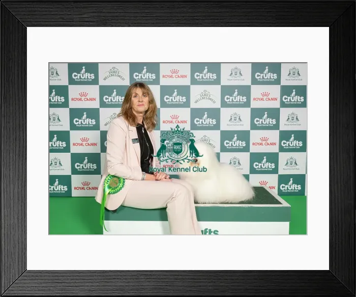Framed Print : Jane Pearman from Basingstoke, with McCoy Framed Print : Jane Pearman from Basingstoke, with McCoy