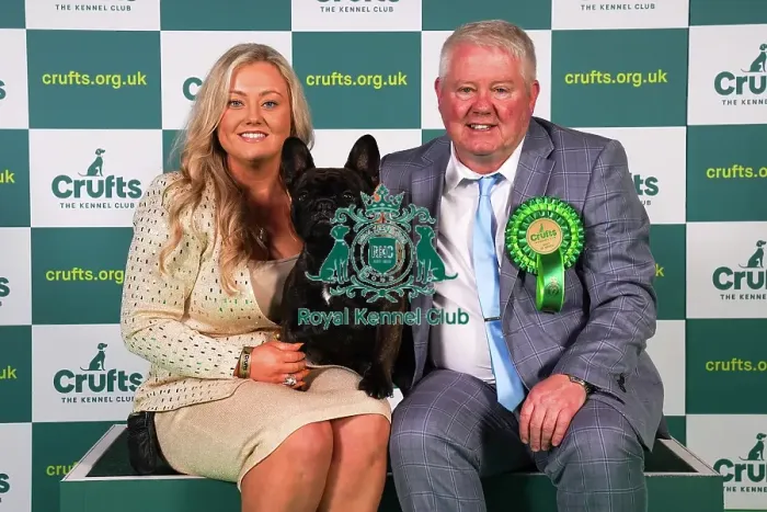 Framed Print : Abbie Cund and Dean Cund from Birmingham, with Elton, a French Bulldog, which was the Best of Breed winner today (Sunday 12. 03. 23), the last day of Crufts 2023, at the NEC Birmingham Framed Print : Abbie Cund and Dean Cund from Birmingham, with Elton, a French Bulldog, which was the Best of Breed winner today (Sunday 12. 03. 23), the last day of Crufts 2023, at the NEC Birmingham