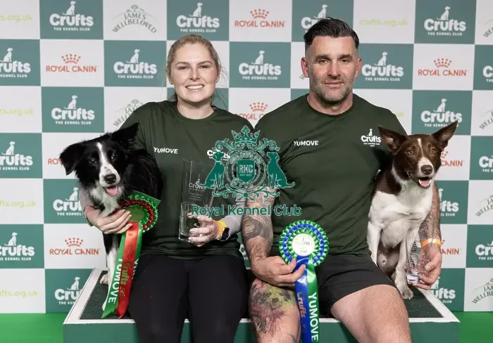 Framed Print : Agility Crufts Singles Final large Winner Naarah Cuddy with Dark Pleasure Framed Print : Agility Crufts Singles Final large Winner Naarah Cuddy with Dark Pleasure