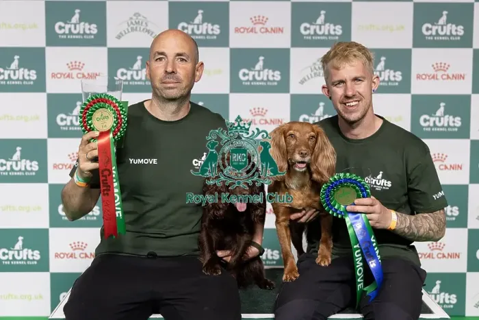 Framed Print : Agility Crufts Singles Final Medium Winner Jesus Fernandez Crespo with Spartan Worker Baileys
