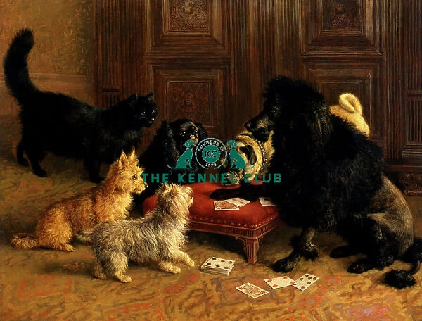 The Card Game. Signed and dated 1885. Oil on canvas 27.5 x 36 ins