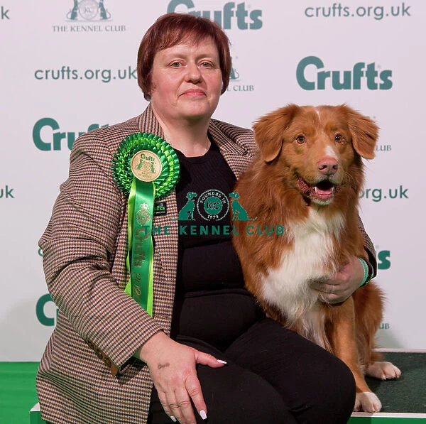 Crufts 2020. Debbie Anstead from Marlow with her Retriever 