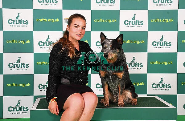 Gaia Favretto from Italy with Hilary, an Australian Cattle Dog, which was the Best of Breed winner today (Friday 10. 03. 23), the second day of Crufts 2023, at the NEC Birmingham
