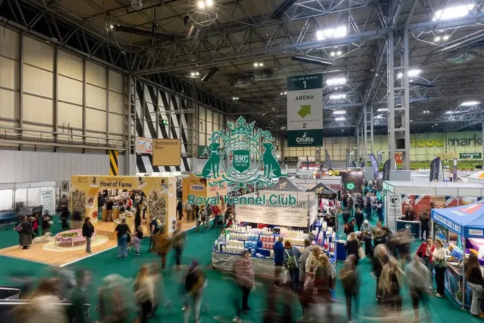 Framed Print : Hall 1 in the NEC halls at Crufts [Owner name] from [Hometown] with [DogName]