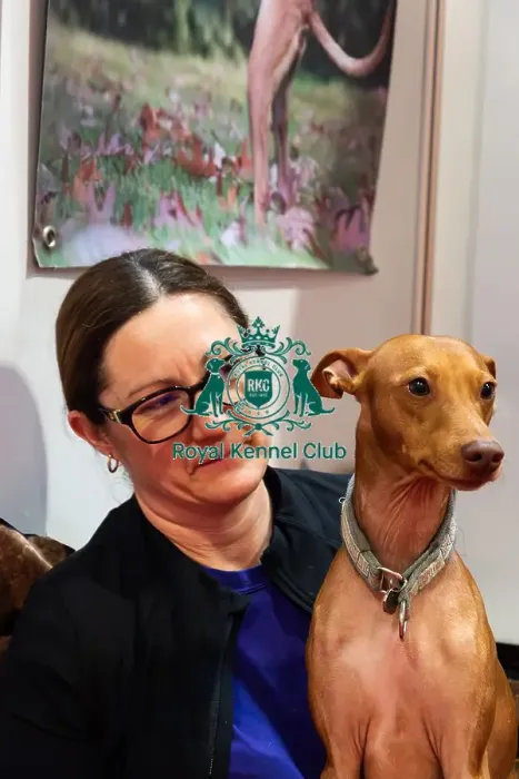 Framed Print : Kyro The Cireco dell'Etna With Owner Caroline Discover Dogs Kyro The Cireco dell'Etna With Owner Caroline Discover Dogs