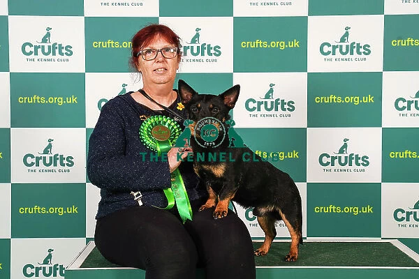 Maggie Jones from Swansea with Gordon, a Lancashire Heeler, which was the Best of Breed winner today (Friday 10. 03. 23), the second day of Crufts 2023, at the NEC Birmingham
