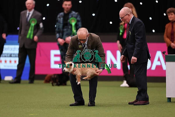 Simon and Anna Sampson from New Haven with Ore, a Portuguese Podengo (Warren Hound), which was the Best of Breed winner today (Saturday 11. 03. 23), the third day of Crufts 2023, at the NEC Birmingham