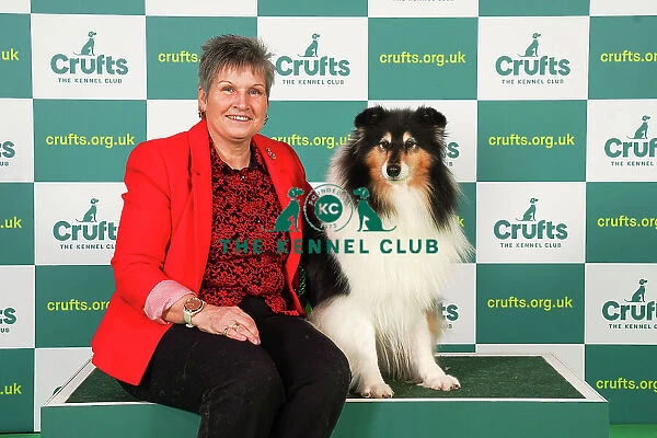 Suzanne Randall from Swanington with Eve, a Collie (Rough), which was the Best of Breed winner today (Friday 10. 03. 23), the second day of Crufts 2023, at the NEC Birmingham