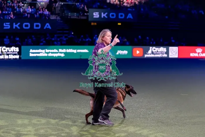 Framed Print : Winner of the Kennel Club Hero Dog Award Mandy Chapman with Baloo
