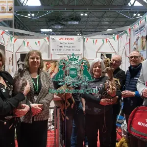 The Italian Greyhound Club being awarded the Best Discover Dogs Stand for the Toy Group at Crufts on Sunday 10th March 2024 by Alison Scutcher, Nicky Ackerley-Kemp (Directors at The Kennel Club) and Ricky Furnell from Royal Canin The Italian Greyhound Club being awarded the Best Discover Dogs Stand for the Toy Group at Crufts on Sunday 10th March 2024 by Alison Scutcher, Nicky Ackerley-Kemp (Directors at The Kennel Club) and Ricky Furnell from Royal Canin