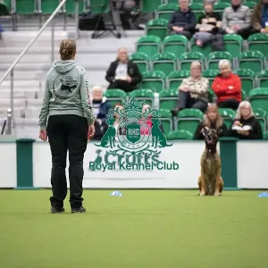 Kate Bartrum and dog Rey- FCI Obedience Display