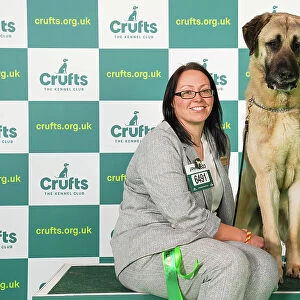 Kelly Stewart from Law Village with Ekho, a Anatolian Shepherd Dog, which was the Best of Breed winner today (Friday 10. 03. 23), the second day of Crufts 2023, at the NEC Birmingham