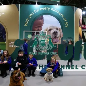 Local schoolchildren take part in bark and read