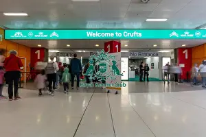 Crowd Prints: Crowd arriving in the NEC halls at Crufts