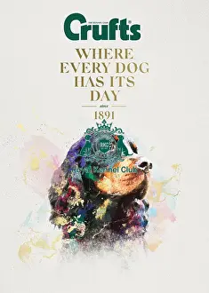 Crufts poster 2020 artwork featuring Cocker Spaniel