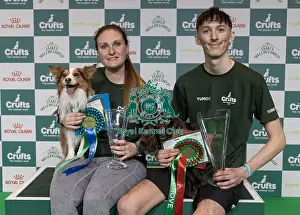 Border Collie Prints: Dylan Osborne with Well Jelly Baby a Working Cocker who today won the Agility Championship Small with Runner Up Louise