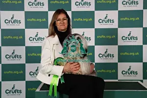 Jennifer Harper from London with Jovi, a Havanese, which was the Best of Breed winner today (Sunday 12. 03. 23), the last day of Crufts 2023, at the NEC Birmingham