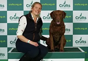 Official photos from Crufts 2023: Joy Middleton from Leatherhead with Hebe, Retriever Chesapeake Bay