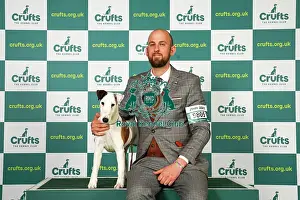 Juraj Sokolic from Croatia with Hemmingway, a Fox Terrier (Smooth), which was the Best of Breed winner today (Saturday 11. 03. 23), the third day of Crufts 2023, at the NEC Birmingham