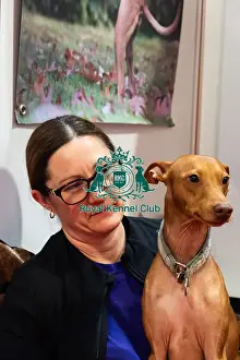 Hall 3 Prints: Kyro The Cireco dell'Etna With Owner Caroline Discover Dogs Kyro The Cireco dell'Etna With Owner Caroline