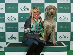 Lynda Adams, from Warwick with Jakob, a Slovakian Rough Haired Pointer, which was the Best of Breed winner today (Thursday 09. 03. 23), the first day of Crufts 2023, at the NEC Birmingham