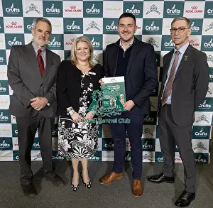 MS James Evans pictured with Jannine Edgar CEO Kennel Club Nick Blayney & Kennel Club Director Ian Seath today