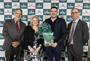 Jannine Edgar Prints: MS James Evans pictured with Jannine Edgar CEO Kennel Club Nick Blayney & Kennel Club Director Ian Seath today